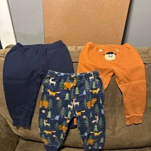 Cute Baby Pants Set - Navy, Orange, Forest Print